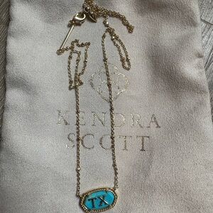 Kendra Scott Gold and Turquoise Necklace